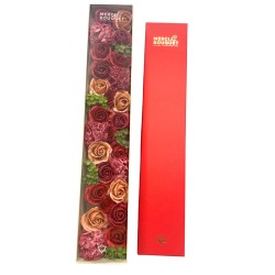 Caixa Extra Llarga - Roses Vintage - Bouquet Flors de Sabó - 50x8x9, 5cm