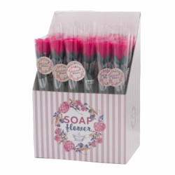 Fiore di sapone - Piccola rosa rossa - 30x3 cm - 1 unità