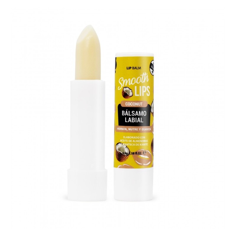 BÀLSAM LABIAL NATURAL COCONUT - COCO - OLI D'AMETLLES I MANTECA DE KARITÈ - SMOOTH LIPS-BASSEM LABIALS-HOSTENATURA