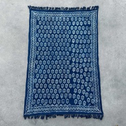 Handgemachte Indigo Decke - 170x120cm - Chhota Blume - 100% Baumwolle