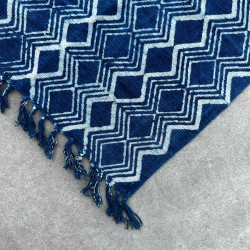 Handgefertigter Indigo Teppich - 170x60cm - Heerak Patern - 100% Baumwolle