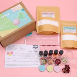 Kit de fabricación de bombas de baño - limonada rosa e explosión de cítricos