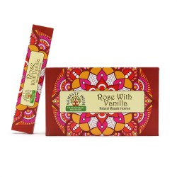 Incenso Namaste Índia Rosa e Baunilha - Agarbathi Indiano Tradicional - Mandala Masala Natural - Feito à mão