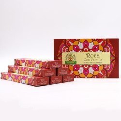 Incenso Namaste Índia Rosa e Baunilha - Agarbathi Indiano Tradicional - Mandala Masala Natural - Feito à mão