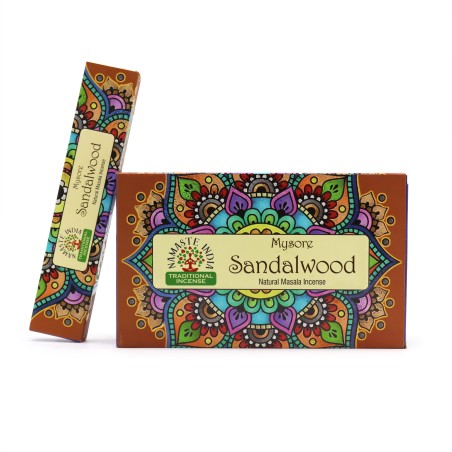 Incienso Namaste Mandala Masala - Sándalo - Tradicional de India Agarbathi - Hecho a Mano