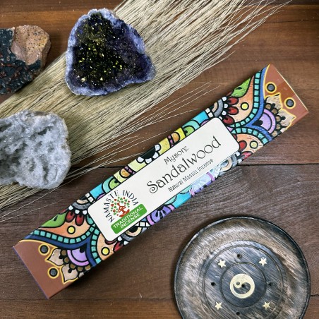Incienso Namaste Mandala Masala - Sándalo - Tradicional de India Agarbathi - Hecho a Mano