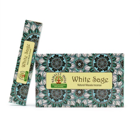 Incienso Namaste Mandala Masala - Salvia Blanca - Tradicional de India Agarbathi - Hecho a Mano