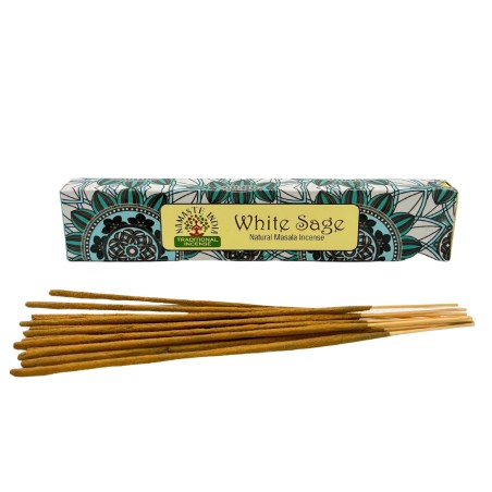 Incienso Namaste Mandala Masala - Salvia Blanca - Tradicional de India Agarbathi - Hecho a Mano