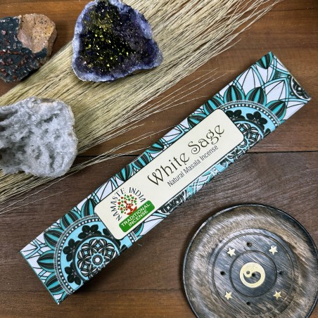 Incienso Namaste Mandala Masala - Salvia Blanca - Tradicional de India Agarbathi - Hecho a Mano