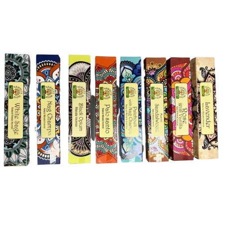 Incense Kit Namaste Mandala Masala - Traditional Indian Agarbathi - Handmade - 8 assorted units