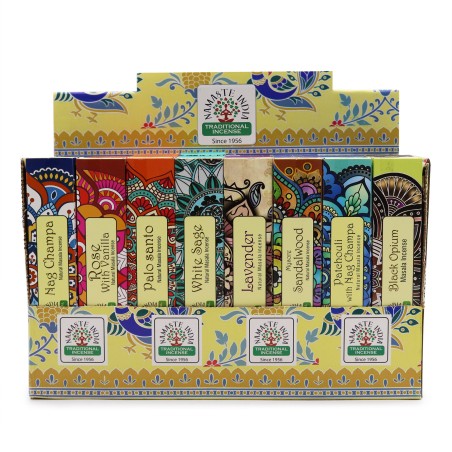 Kit Inciensos Namaste Mandala Masala - Tradicional de India Agarbathi - Hecho a Mano - 8 unidades surtidas