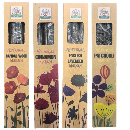 Kit Inciensos Botánico Natural Masala - Incienso Tradicional India Namaste - 8 cajitas surtidas