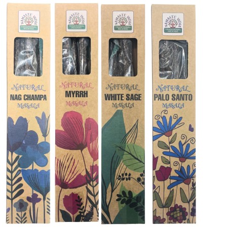 Kit Inciensos Botánico Natural Masala - Incienso Tradicional India Namaste - 8 cajitas surtidas