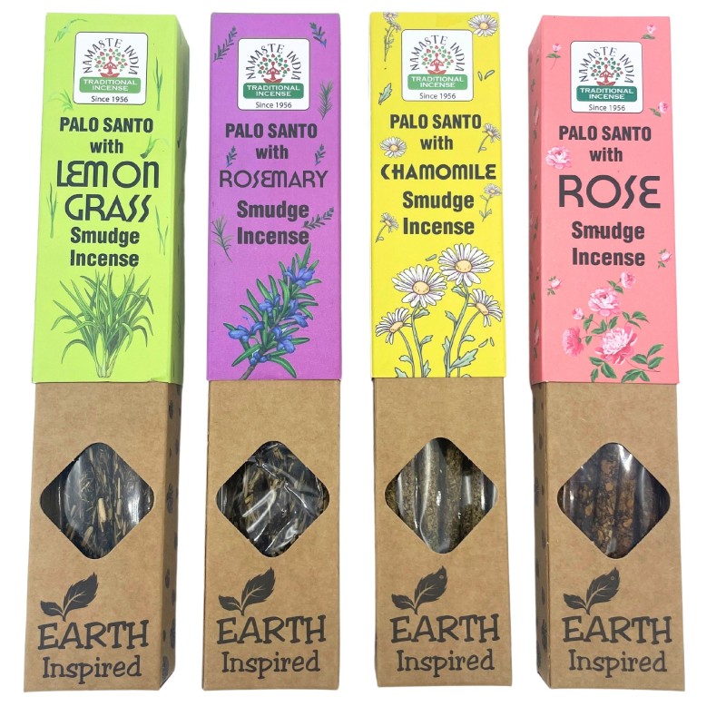 Kit de tămâie pentru fumigație inspirat de Pământ - Sahumerio - Tămâie tradițională indiană Namaste Organic - 4 cutii-KIT CADOU-HOSTENATURA