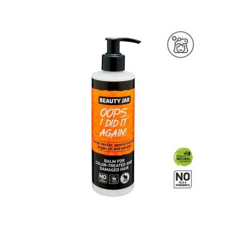 BÁLSAMOS CAPILAR NATURAL CABELLOS DAÑADOS Y TEÑIDOS - NECTAR FLORAL Y PEONÍA - BEAUTY JAR - SIN SLS - SIN PARABENOS - 250ml
