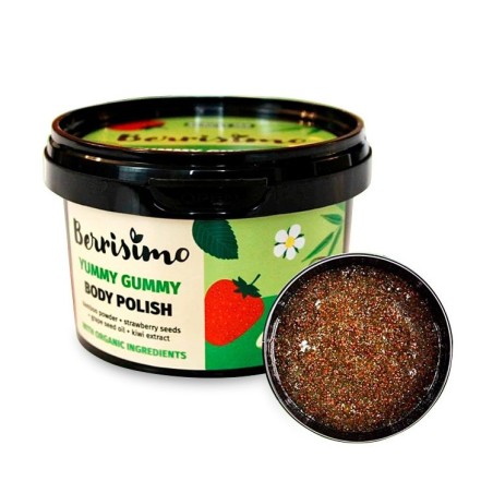 EXFOLIANTE CORPORAL - BODY POLISH - FRESAS, KIWI Y UVAS - BERRISIMO - SIN SLS - SIN SLES - SIN PARABENOS - 270gr