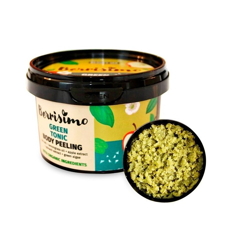 BODY PEELING – LEMONGRASS, APPLE AND SPINACH - BERRISIMO - SLS-FREE - SLES-FREE - PARABEN-FREE - 400gr-BODY SCRUB-HOSTENATURA