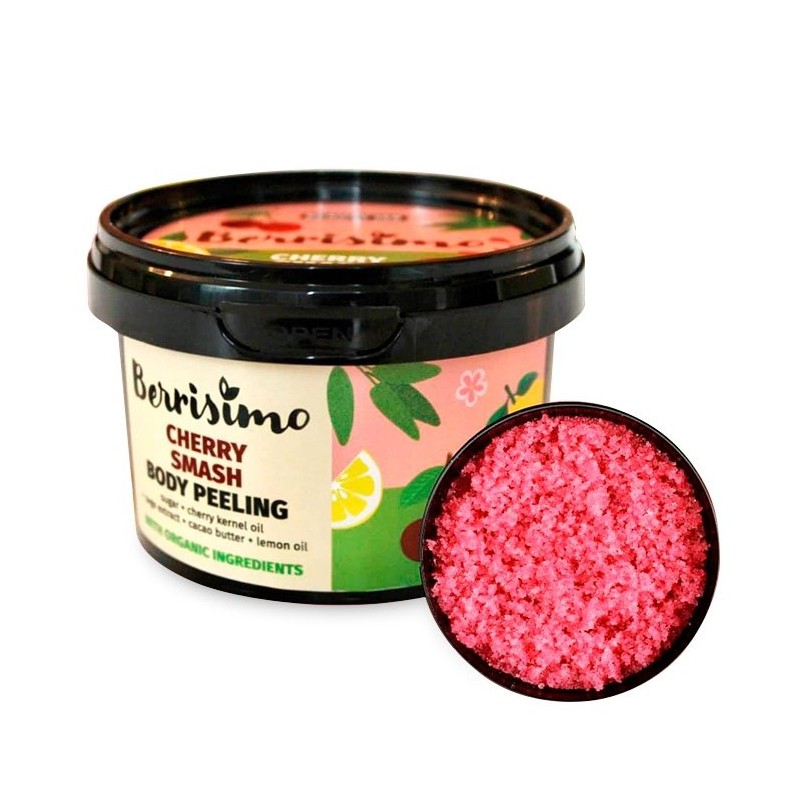 BODY PEELING - CHERRY, SAGE AND LEMON - BERRISIMO - SLS-FREE - SLES-FREE - PARABEN-FREE - 300gr-BODY SCRUB-HOSTENATURA