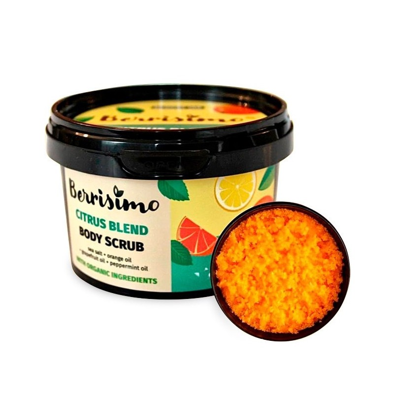 BODY SCRUB - ORANGE, GRAPEFRUIT AND MINT - BERRISIMO - SLS-FREE - SLES-FREE - PARABEN-FREE - 400gr-BODY SCRUB-HOSTENATURA