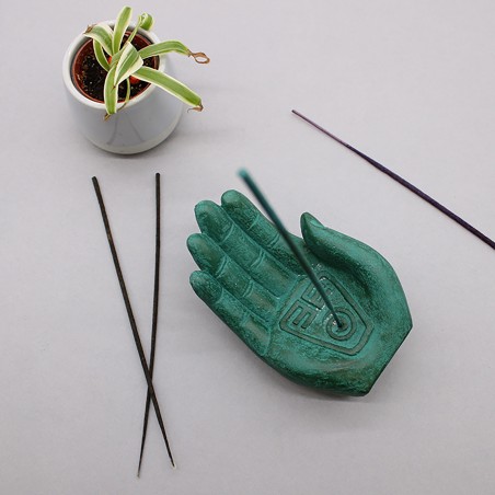 Quemador de Incienso - Tierra Protectora (Verde) - 14x6x4cm