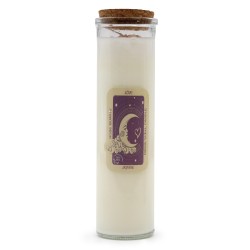 MAGIC SPELL CANDLE - LOVE - WITH ROSE QUARTZ GEMSTONES AND JASMINE FRAGRANCE