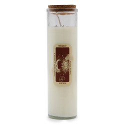 VELA DE FEITIÇO MÁGICO - AMIZADE - COM PEDRAS DE ÁGATA DE MUSGO E FRAGRÂNCIA DE LUA DE VELUDO