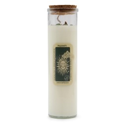 MAGIC SPELL CANDLE - PROSPERITY - WITH TIGER'S EYE AND GREEN AVENTURINE AND LEMON HONEYSUCKLE