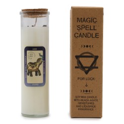 BOUGIE MAGIC SPELL - CHANCE AVEC PIERRES PRÉCIEUSES D’AGATE NOIRE ET PARFUM DE RÉGLISSE