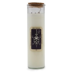 MAGIC SPELL CANDLE - SWEET REVENGE - WITH BLOOD GARNET GEMSTONES AND LILY FRAGRANCE