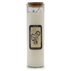 MAGIC SPELL CANDLE - SEDUCTION - WITH MIXED GEMSTONES AND YLANG YLANG AND PATCHOULI