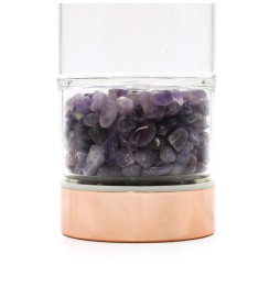Botella de Cristal para Infusión de Te - Oro Rosa - Amatista