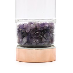 Glass Tea Infusion Bottle - Rose Gold - Amethyst