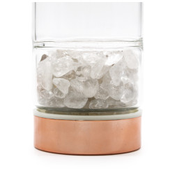 Botella de Cristal para Infusión de Te - Oro Rosa - Cuarzo Roca