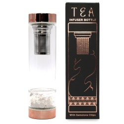 Glass Bottle for Tea Infusion - Rose Gold - Roca Quartz