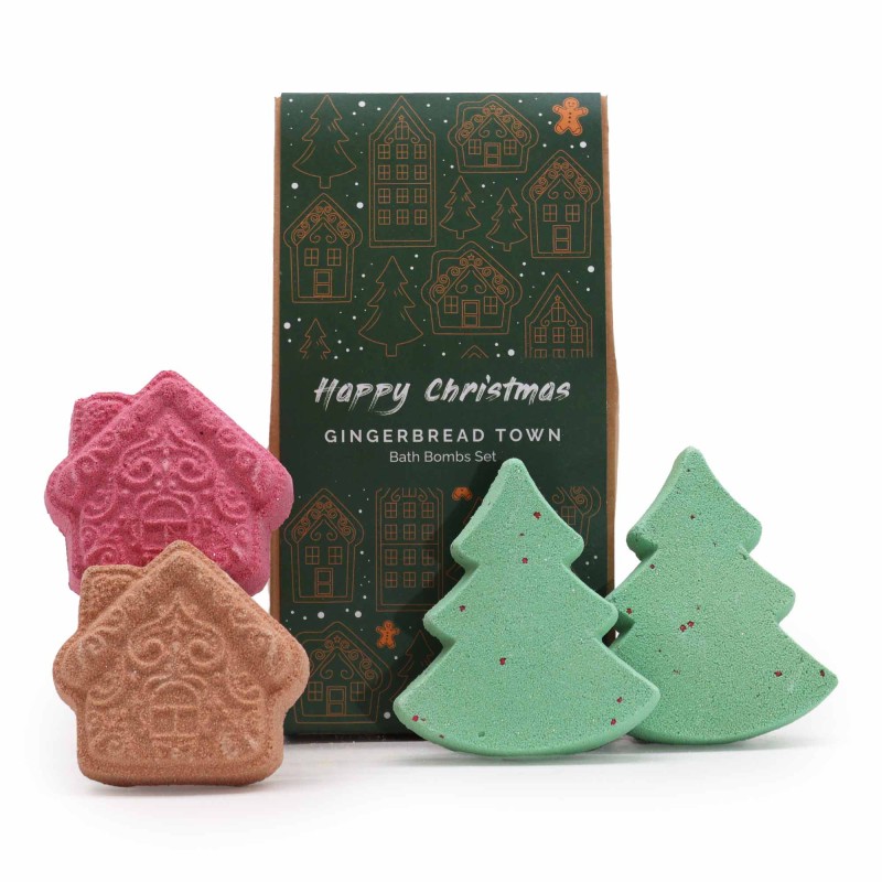 Christmas Bath Bombs Gift Pack - Gingerbread City-BATH BOMBS-HOSTENATURA