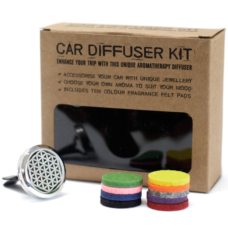 Car diffuser kit -The flower of life - 30mm-AROMATHERAPY CAR DIFFUSER KIT-HOSTENATURA