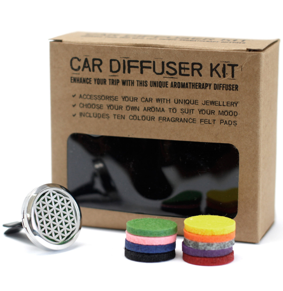 Kit difusor para coche -La flor de la vida - 30mm-KIT DIFUSOR DE COCHE DE AROMATERAPIA-HOSTENATURA