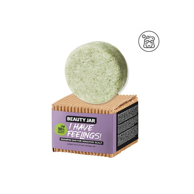 SHAMPOING SOLIDE POUR CUIR CHEVELU SENSIBLE - LAVANDE ET GENÉVRIER - I HAVE FEELINGS - POT BEAUTÉ 65gr-SHAMPOOING ET APRÈS-SHAMPOING SOLIDE 60GR-HOSTENATURA