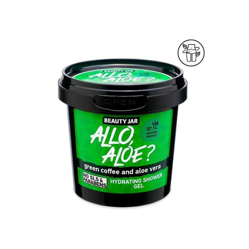 DUTXEKO GEL HEZTATZAILE NATURALA - ALOE VERA ETA KAFE BERDEA - EDERTASUN PARTEA - SLS EZ - PARABENO EZ - 150gr ORGANIKOA-DUTXEKO GELA-HOSTENATURA