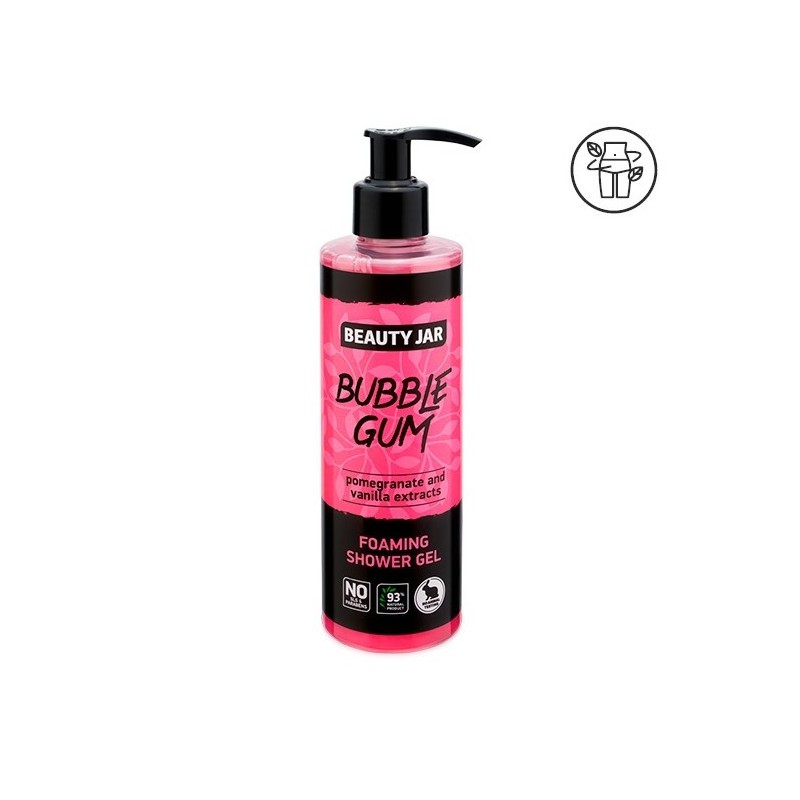 BUBBLE GUM ANTIOXIDANT FOAMING SHOWER GEL - POMEGRANATE AND VANILLA - BEAUTY JAR - SLS FREE - PARABEN-FREE - ORGANIC 250ml-SHOWER GEL-HOSTENATURA