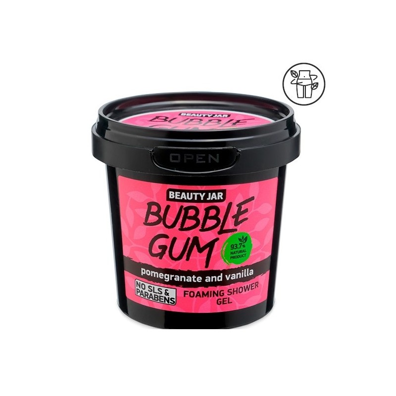 BUBBLE GUM ANTIOXIDATIVES SCHÄUMENDES DUSCHGEL - GRANATAPFEL UND VANILLE - BEAUTY TIEGEL - SLS-FREI - PARABENFREI - BIO 150gr-DUSCHGEL-HOSTENATURA