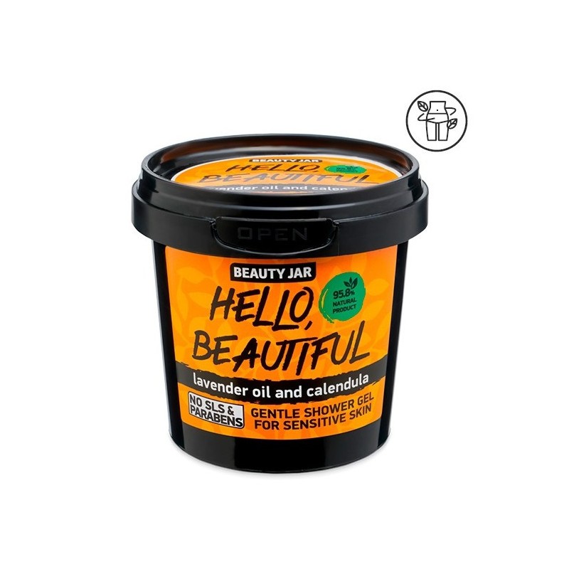 GEL DE DUCHE NATURAL PARA PELE SENSÍVEL OLÁ BEAU - CALÊNDULA E LAVANDA - JARRO DE BELEZA - SEM SLS - SEM PARABENS - ORGÂNICO 150-GEL DE BANHO-HOSTENATURA