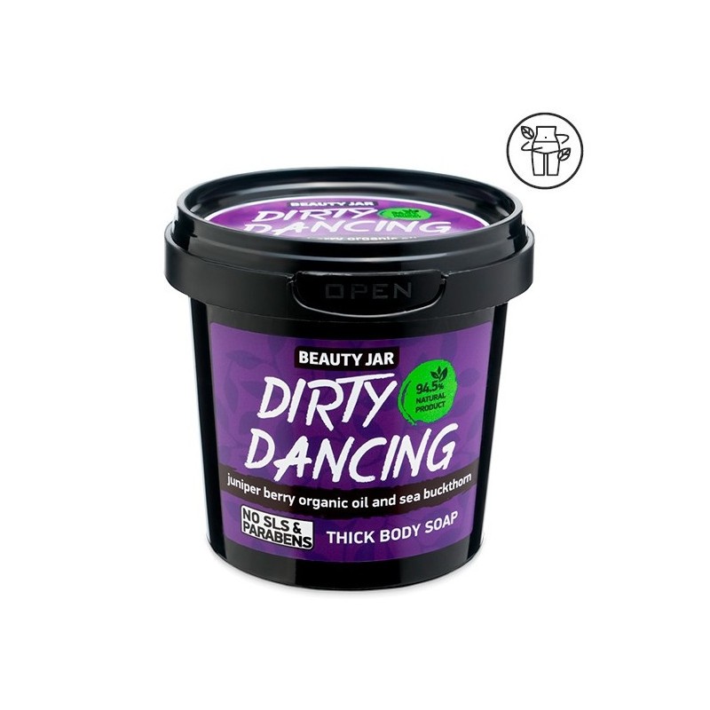 DICKE NATÜRLICHE KÖRPERSEIFE DIRTY DANCING - WACHOLDER UND WEISSDORN - BEAUTY JAR - SLS FREI - PARABENFREI - BIO 150gr-DUSCHGEL-HOSTENATURA