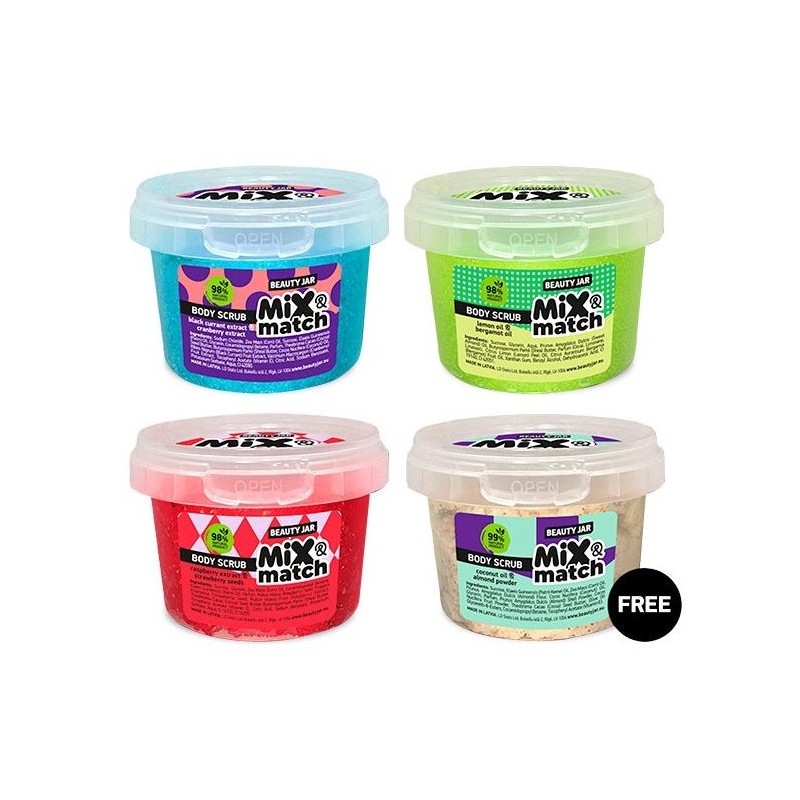 EXFOLIANTS MIX MATCH (PACK 3+1 GRATIS B) BEAUTY JAR - SENSE SLS - SENSE PARABENS - NATURAL - ORGÀNIC-EXFOLIANTS CORPORALS-HOSTENATURA