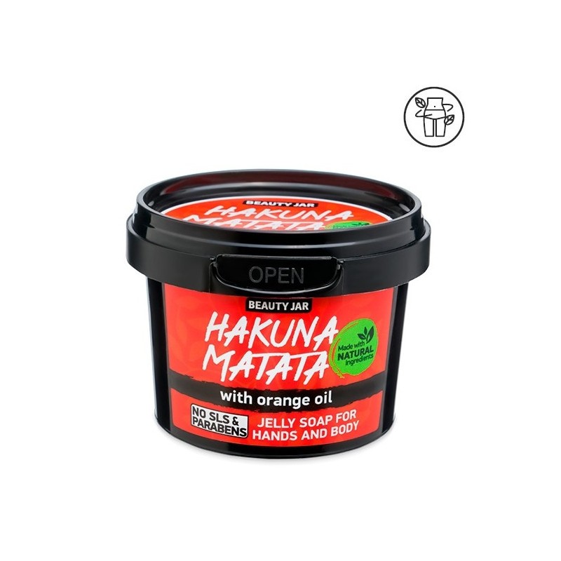 GELATINESEIFE FÜR HÄNDE UND KÖRPER - ORANGE - HAKUNA MATATA - BEAUTY JAR - SLS-FREI - PARABENFREI - NATÜRLICHE INHALTSSTOFFE-DUSCHGEL-HOSTENATURA