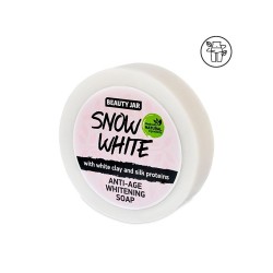 SAPONE ANTIETÀ SNOW WHITE - ARGILLA BIANCA E PROTEINE - BEAUTY JAR - SENZA SLS - SENZA PARABENI - INGREDIENTI NATURALI - 80gr