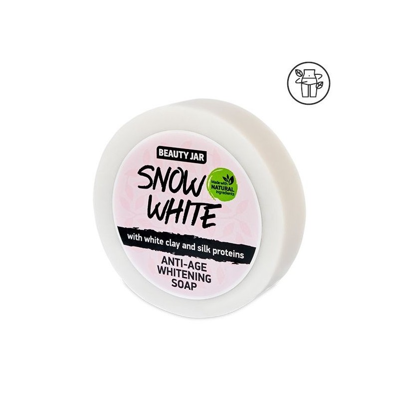 SAPONE ANTIETÀ SNOW WHITE - ARGILLA BIANCA E PROTEINE - BEAUTY JAR - SENZA SLS - SENZA PARABENI - INGREDIENTI NATURALI - 80gr-GEL DOCCIA-HOSTENATURA