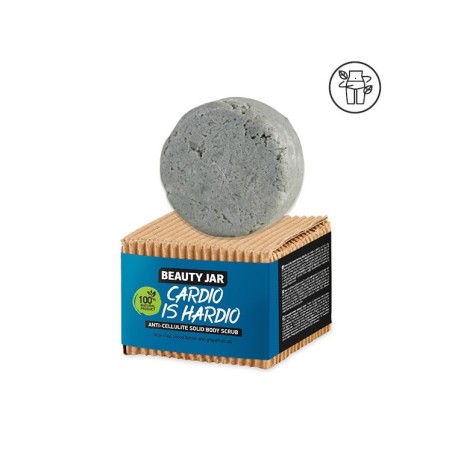 EXFOLIANTE SÓLIDO ANTICELULÍTICO CARDIO IS HARDIO - ARCILLA AZUL, CACAO Y POMELO - BEAUTY JAR - SIN SLS NI PARABENOS - 100gr