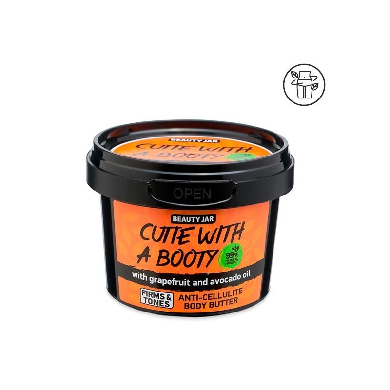 CUTIE MET EEN LAARS ANTI-CELLULITE BODY BUTTER - GRAPEFRUIT EN AVOCADO - BEAUTY POT - GEEN SLS - GEEN PARABENEN - NATUURLIJK - 9-LICHAAMSBOTER-HOSTENATURA