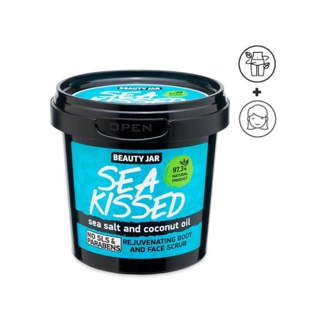 SEA KISSED ODMŁADZAJĄCY PEELING DO CIAŁA I TWARZY - SÓL I KAKAO - SŁOIK PIĘKNOŚCI - BEZ SLS - BEZ PARABENÓW - NATURALNY - 150gr